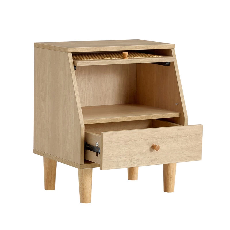 Modern Simple Storage Cabinet MDF Board Bedside Cabinet Japanese Rattan Bedside Cabinet Small Household Furniture Bedside Table.Applicable To Dressing Table In Bedroom, Porch, Living Room.2 Drawers Natural 9 Modern Simple Storage Cabinet MDF Board Bedside Cabinet Japanese Rattan Bedside Cabinet Small Household Furniture Bedside Table.Applicable To Dressing Table In Bedroom, Porch, Living Room.2 Drawers Natural - Image 7