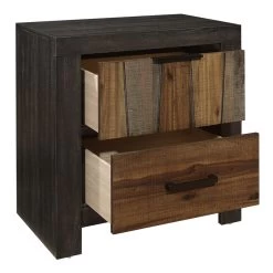 Unique Style Nightstand 1pc Multi-Tone Wire Brushed Finishes 2x Dovetail Drawers Distinct Style Bedroom Furniture Multicolor -Bedroom Furniture Shop 25ad650af6b34880aea23b67031a599c