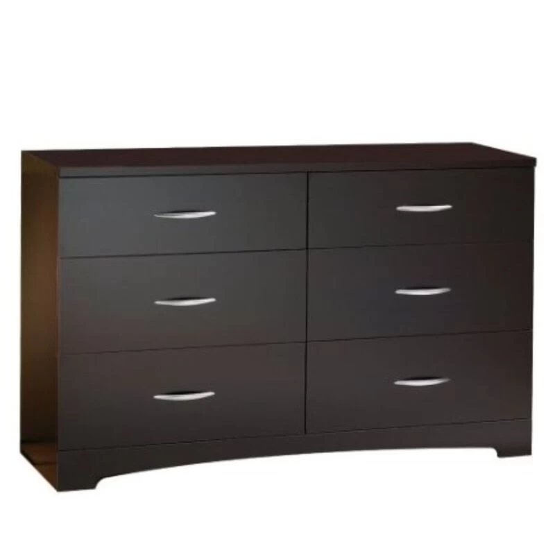 QuikFurn Modern 6-Drawer Bedroom Dresser In Chocolate Wood Finish Dark Brown 3 QuikFurn Modern 6-Drawer Bedroom Dresser In Chocolate Wood Finish Dark Brown