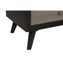 Stylish Two-Tone Finish Bedroom Nightstand Walnut Veneer Wood Retro Design 3 Drawers Tapered Legs Black+ Gray 13 Stylish Two-Tone Finish Bedroom Nightstand Walnut Veneer Wood Retro Design 3 Drawers Tapered Legs Black+ Gray -Bedroom Furniture Shop 29dc52f53c804baba06603c207675d3c