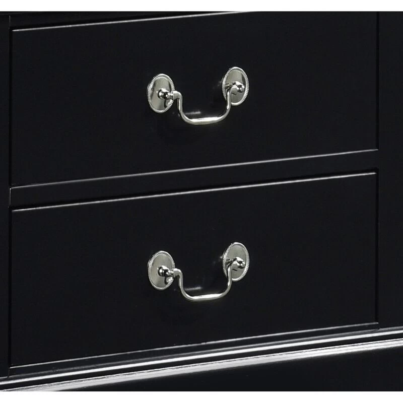 Classic Louis Philippe Style Black Finish 1pc Nightstand Of Drawers Traditional Design Bedroom Furniture Black 6 Classic Louis Philippe Style Black Finish 1pc Nightstand Of Drawers Traditional Design Bedroom Furniture Black - Image 4