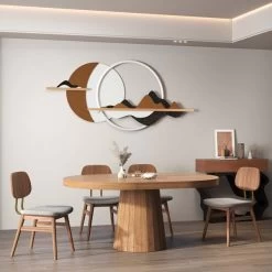 3D Abstract Mountain Wall Decor Modern Geometric Round Painting Art Living Room Bedroom -Bedroom Furniture Shop 2ce3d89d391bd5df3c928e429c9740f2