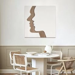 23.6" Abstract & Geometric Human Face Wall Decor Art Living Room Bedroom White & Walnut -Bedroom Furniture Shop 2d0c9cd1d11beeaa43d7499f9c1df0f2