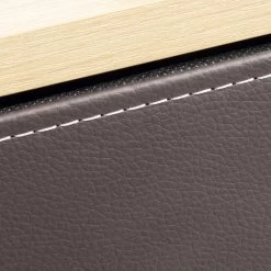 Nightstand With 2 Drawers With Removable Fabric Bins, For Bedroom, Living Room - Sturdy Iron Frame, Wood Top, Gold Pull Handle Black