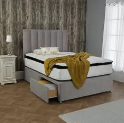 Sutton Fabric Divan With Superior Pocket Spring 2000 Pillow Top Memory Foam Mattress