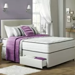Divan Bed Set With High Density Spring Memory Foam Mattress + Headboard
