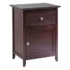 QuikFurn Antique Walnut Wood Finish 1-Drawer Bedroom Nightstand End Table Cabinet Brown -Bedroom Furniture Shop 32951fead3074bcaa62cb5fe40cc54f3