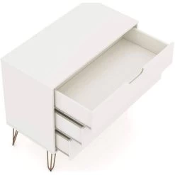 QuikFurn Modern Scandinavian Style Bedroom 3-Drawer Dresser In Off-White Finish Off White 9 QuikFurn Modern Scandinavian Style Bedroom 3-Drawer Dresser In Off-White Finish Off White -Bedroom Furniture Shop 397453d68d98443387b9fdfbb7f012c9