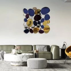 Extra 10% OFF 31.5" Large Abstract Irregular Colorful Pebble Wall Mirror Decor Art Living Room Bedroom -Bedroom Furniture Shop 3a8aa79e999080853707fae851d5a066