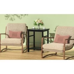 Nightstand, End Table, Bamboo Nightstand Bedside Table, Side Table For Bedroom Living Room Lounge, Space Saving, Easy To Assemble, NS-537 (Black) -Bedroom Furniture Shop 3ecb650d921b4cf0b1c7734985870b02