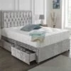Divan Set Upholstered In Crushed Velvet Material – Matching Headboard & Choice Of Mattress 2 Divan Set Upholstered In Crushed Velvet Material – Matching Headboard & Choice Of Mattress -Bedroom Furniture Shop 4 1 600x416 1