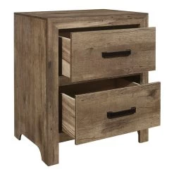 Bedroom Wooden Nightstand 1pc Weathered Pine Finish 2x Drawers Transitional Style Furniture Natural -Bedroom Furniture Shop 41e09a9db3584c13b4b1ab33a6077f69