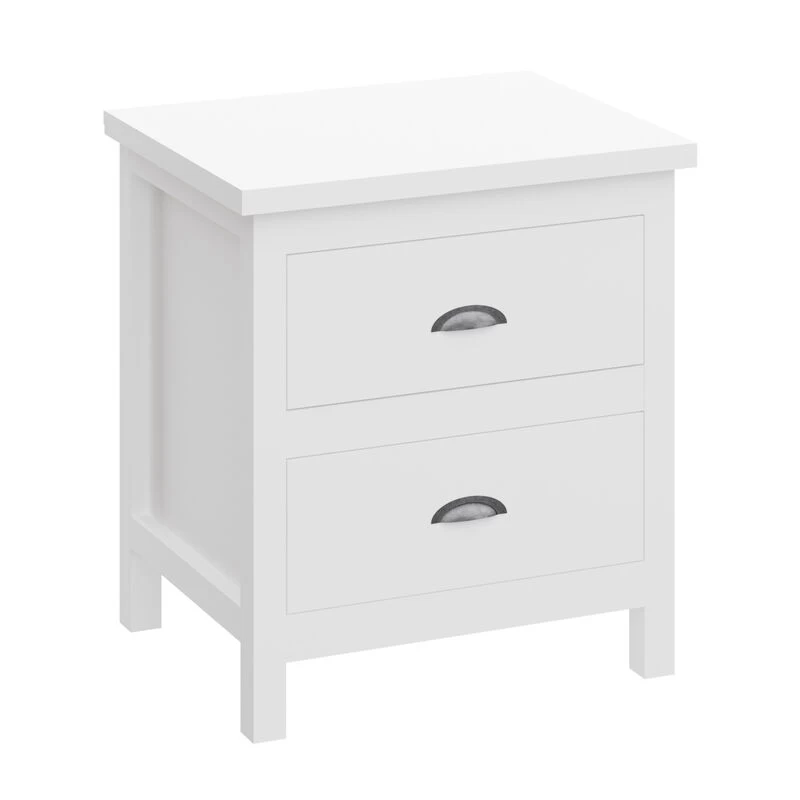Versatile White 2-Drawers Nightstand, Bedside Table, End Table For Living Room Bedroom, Assembled With Sturdy Solid Wood 4 Versatile White 2-Drawers Nightstand, Bedside Table, End Table For Living Room Bedroom, Assembled With Sturdy Solid Wood - Image 2