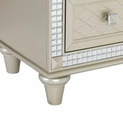 Glamorous Style Bedroom Furniture 1pc Nightstand Of 2x Drawers Champagne Finish Acrylic Crystals Trim Modern Home Furniture Champagne -Bedroom Furniture Shop 466946e8add444979d71a4b1d3047fa3
