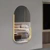 Extra 10% OFF 31.5" Modern Arch Gold Wall Mirror Decor With Storage Shelf Rack Living Room Bedroom