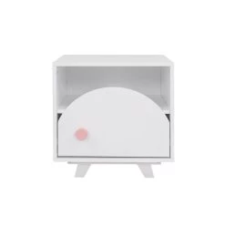 Wooden Nightstand With A Drawer And An Open Storage, End Table For Bedroom White