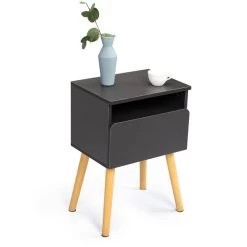 Set Of 2 Modern Nightstand, Bedroom End Table With Drawer, Shelf, Bedside Furniture For Living Room, Gray Gray 15 Set Of 2 Modern Nightstand, Bedroom End Table With Drawer, Shelf, Bedside Furniture For Living Room, Gray Gray -Bedroom Furniture Shop 4ae0b4fe5c7140919542caa2c77c8fb3