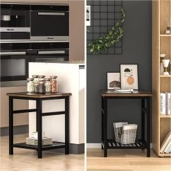 Nightstand, End Table, Bamboo Nightstand Bedside Table, Side Table For Bedroom Living Room Lounge, Space Saving, Easy To Assemble, NS-537 (Baking Paint) -Bedroom Furniture Shop 4beecfbf4e154d7ca204054c2bfa3e0c