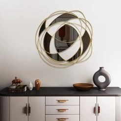 Modern Abstract Gold Twisted Metal & Stainless Steel Wall Decor Art Living Room Bedroom -Bedroom Furniture Shop 4c07589083b499f9a1eab91145b34553