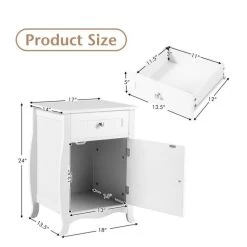 Hivago Nightstand With Drawer Cabinet And Curved Legs For Bedroom -Bedroom Furniture Shop 4c1cb29219ba48c3b19ea393b4d16870