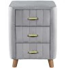 Bedroom Upholstered Nightstand With Three Drawers Gray -Bedroom Furniture Shop 4fe39cabdbc24c33958331c27a179146