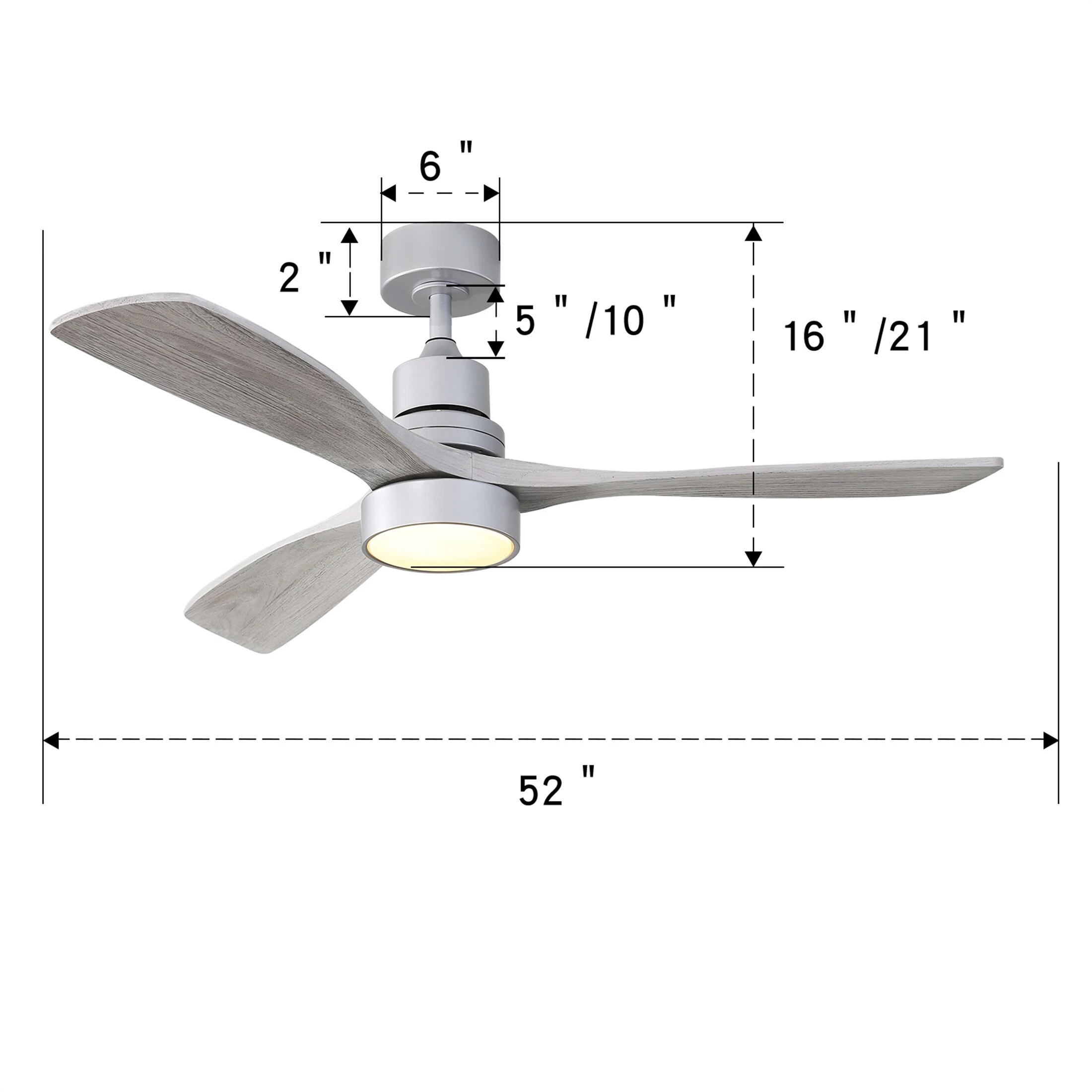 52 Inch Ceiling Fan Light With Remote Reversible DC Motor For Bedroom 8 52 Inch Ceiling Fan Light With Remote Reversible DC Motor For Bedroom - Image 6
