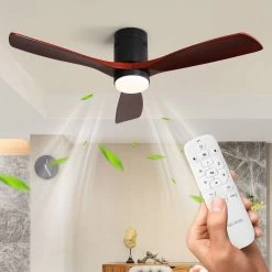 52" Black Indoor Ceiling Fan With Lights,Remote Control And Reversible DC Motor For Living Room, Bedroom -Bedroom Furniture Shop 5222 Black Indoor Ceiling Fan with Lights2CRemote Control and Reversible DC Motor for Living Room2C Bedroom 5