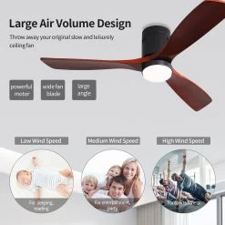 52" Black Indoor Ceiling Fan With Lights,Remote Control And Reversible DC Motor For Living Room, Bedroom -Bedroom Furniture Shop 5222 Black Indoor Ceiling Fan with Lights2CRemote Control and Reversible DC Motor for Living Room2C Bedroom 7
