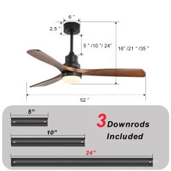 52" Modern Wood Ceiling Fan With Lights And Remote Control For Farmhouse,Living Room,Bedroom,Sloped Ceiling Adaptable -Bedroom Furniture Shop 5222 Modern Wooden Leaf Ceiling Fan With Lights And 3 Gears Remote Control 2