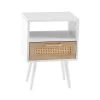 Rattan End Table With Drawer And Solid Wood Legs, Modern Nightstand, Side Table For Living Roon, Bedroom, White White 2 Rattan End Table With Drawer And Solid Wood Legs, Modern Nightstand, Side Table For Living Roon, Bedroom, White White -Bedroom Furniture Shop 52b14db7b41d480c93a85bcf851922b7