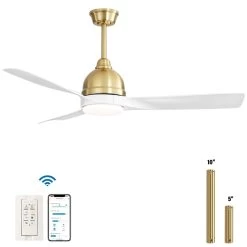 54" Smart Ceiling Fan With Light Kit, Remote&Phone App Control-Modern,Casual For Living Room,Bedroom - 54 Inch 24 54" Smart Ceiling Fan With Light Kit, Remote&Phone App Control-Modern,Casual For Living Room,Bedroom - 54 Inch -Bedroom Furniture Shop 5422 App Control Smart Ceiling Fan with LED Light Kit2C Wall Switch Modern2CCasual 8