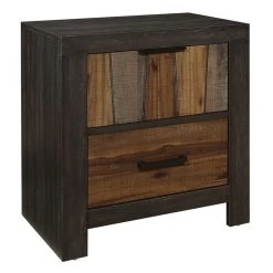 Unique Style Nightstand 1pc Multi-Tone Wire Brushed Finishes 2x Dovetail Drawers Distinct Style Bedroom Furniture Multicolor -Bedroom Furniture Shop 56cd459b61974b129a4abc8149369f04