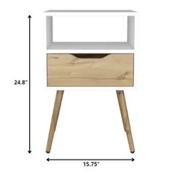 Homezia Modern White And Light Oak Bedroom Nightstand 9 Homezia Modern White And Light Oak Bedroom Nightstand -Bedroom Furniture Shop 5a104c3fe8fc41d6b84f88ddd715127e