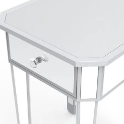 Set Mirrored Nightstand Bedside Table End Table Console Entryway Bedside Sofa Table With Drawer For Bedroom Living Room Silver -Bedroom Furniture Shop 5a90af6187314052bced8edb5b7fbd33