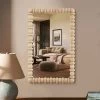 32.1" Boho Large Rectangle Wooden Beads Wall Mirror For Living Room Bedroom In Natural -Bedroom Furniture Shop 5aeb8863d6cdc225fdfe56f78524e72b