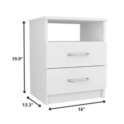 Homezia Modern And Stylish White Particle Bedroom Nightstand -Bedroom Furniture Shop 5e01c88ec8574b28822df522125afca3