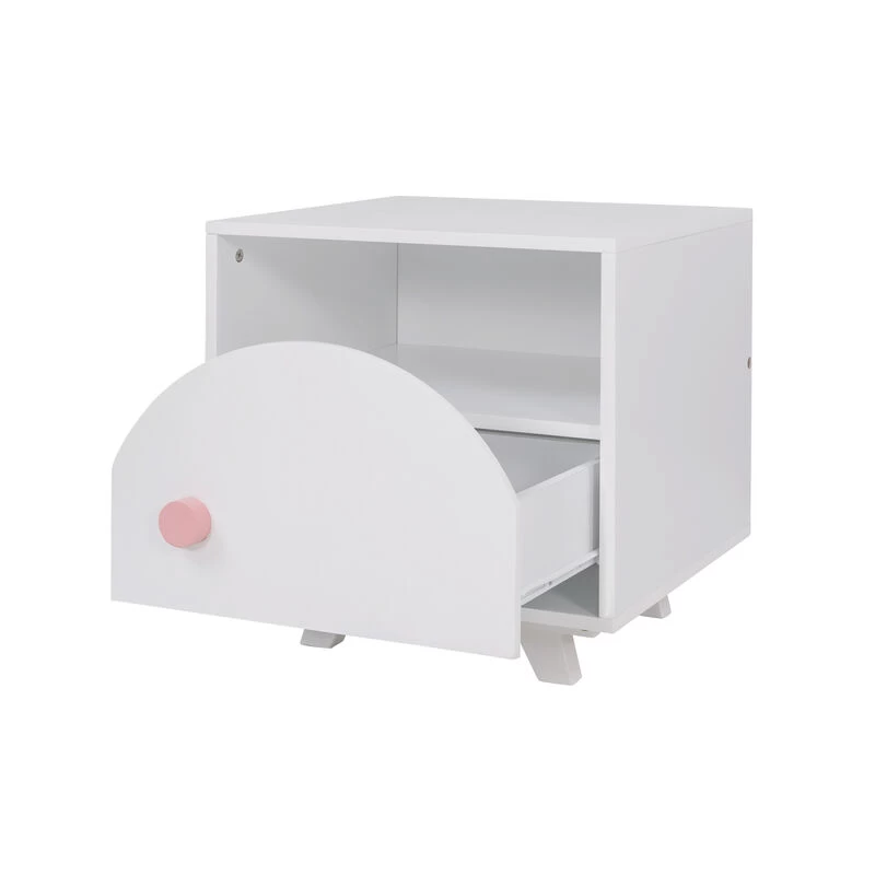 Wooden Nightstand With A Drawer And An Open Storage, End Table For Bedroom White 6 Wooden Nightstand With A Drawer And An Open Storage, End Table For Bedroom White - Image 4