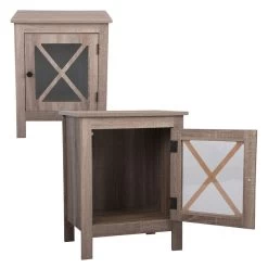 Set Of 2 Nightstand, Bedside Furniture With X-Shaped Door, Bedroom End Table, Light Gray Gray -Bedroom Furniture Shop 611e6653c305408ab2f3cc78d2d1ea1a