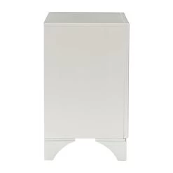 Glamourous Bedroom 1pc Nightstand Pearl White Metallic Finish Silver Glitter Trim Wooden Furniture White -Bedroom Furniture Shop 6345b6fc12094e08b86dd1bb6a1193df