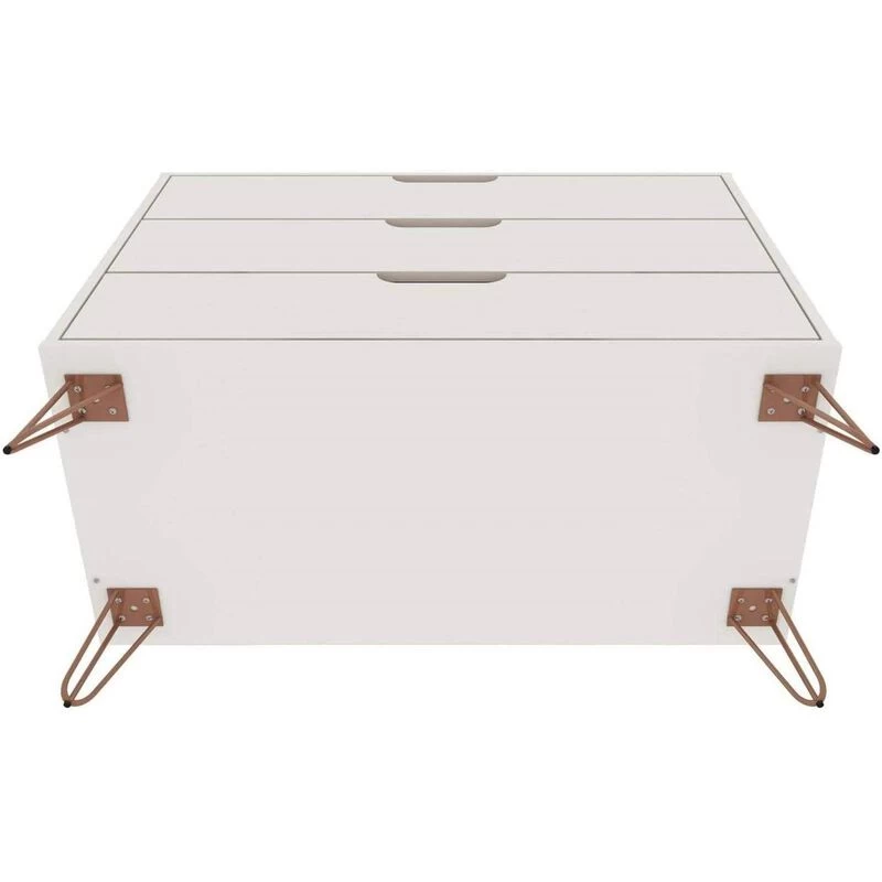 QuikFurn Modern Scandinavian Style Bedroom 3-Drawer Dresser In Off-White Finish Off White 6 QuikFurn Modern Scandinavian Style Bedroom 3-Drawer Dresser In Off-White Finish Off White - Image 4