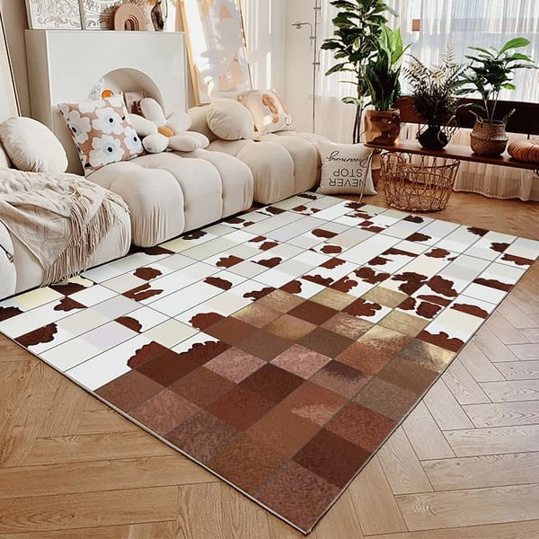 3' X 5' Modern Checkered Area Rug Geometric Decorative Carpet For Living Room Bedroom 4 3' X 5' Modern Checkered Area Rug Geometric Decorative Carpet For Living Room Bedroom - Image 2