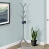 Coat Rack / Hall Tree / Free Standing / 8 Hooks / Entryway / 70"H / Bedroom / Metal / Grey / Contemporary / Modern - Monarch Specialties I 2058 -Bedroom Furniture Shop 69 i 2058 1