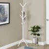 Coat Rack / Hall Tree / Free Standing / 8 Hooks / Entryway / 70"H / Bedroom / Metal / White / Contemporary / Modern - Monarch Specialties I 2059 -Bedroom Furniture Shop 69 i 2059 1