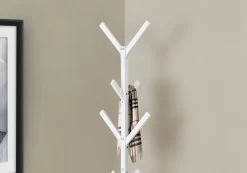 Coat Rack / Hall Tree / Free Standing / 8 Hooks / Entryway / 70"H / Bedroom / Metal / White / Contemporary / Modern - Monarch Specialties I 2059 9 Coat Rack / Hall Tree / Free Standing / 8 Hooks / Entryway / 70"H / Bedroom / Metal / White / Contemporary / Modern - Monarch Specialties I 2059 -Bedroom Furniture Shop 69 i 2059 3