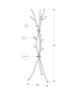 Coat Rack / Hall Tree / Free Standing / 11 Hooks / Entryway / 74"H / Bedroom / Metal / Black / Contemporary / Modern - Monarch Specialties I 2062 14 Coat Rack / Hall Tree / Free Standing / 11 Hooks / Entryway / 74"H / Bedroom / Metal / Black / Contemporary / Modern - Monarch Specialties I 2062 -Bedroom Furniture Shop 69 i 2062 4
