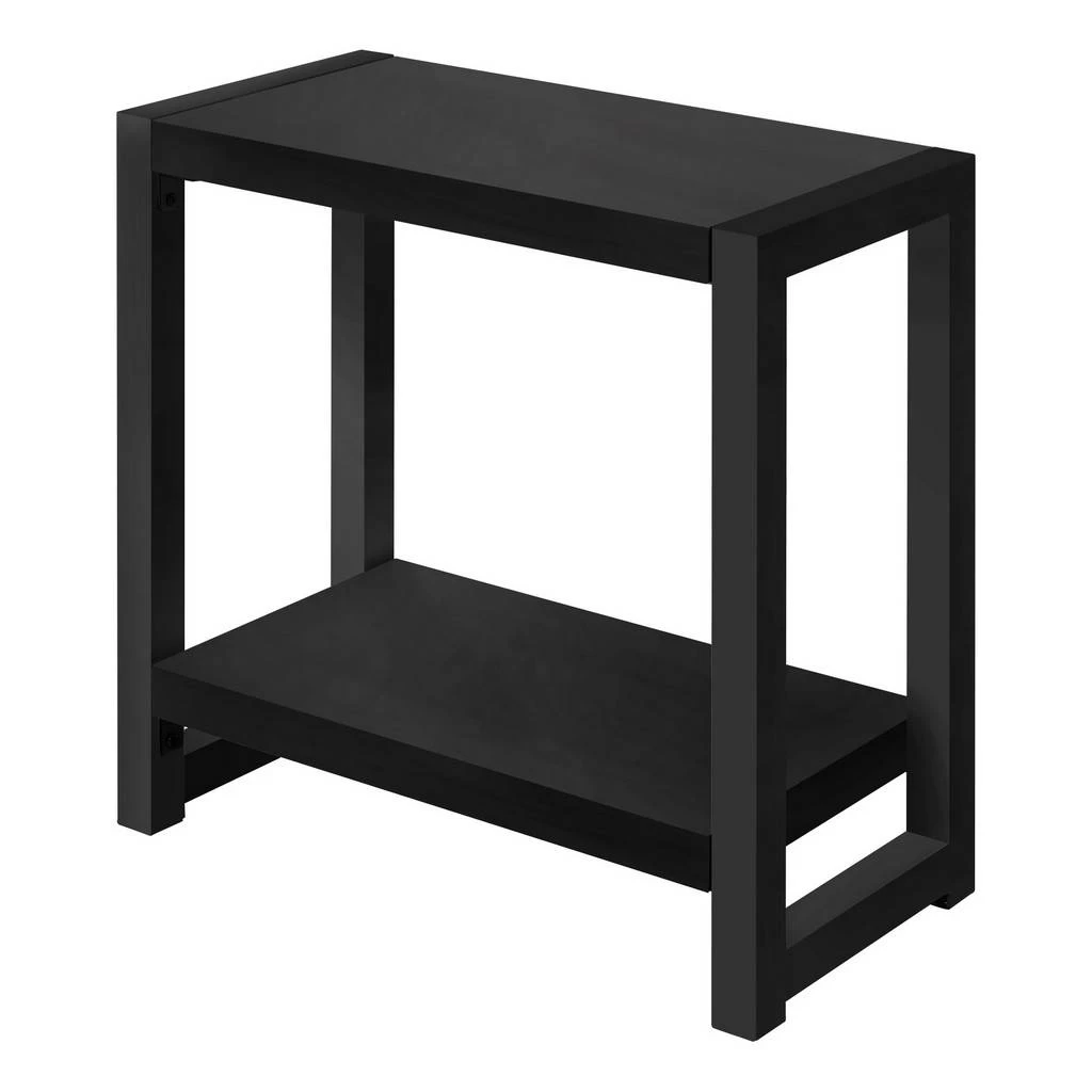 Accent Table / Side / End / Narrow / Small / 2 Tier / Living Room / Bedroom / Metal / Laminate / Black / Contemporary / Modern - Monarch Specialties I 2081 4 Accent Table / Side / End / Narrow / Small / 2 Tier / Living Room / Bedroom / Metal / Laminate / Black / Contemporary / Modern - Monarch Specialties I 2081 - Image 2