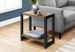 Accent Table / Side / End / Narrow / Small / 2 Tier / Living Room / Bedroom / Metal / Laminate / Brown / Black / Contemporary / Modern - Monarch Specialties I 2083