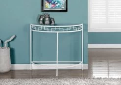 Accent Table / Console / Entryway / Narrow / Sofa / Living Room / Bedroom / Metal / Tempered Glass / White / Clear / Contemporary / Modern - Monarch Specialties I 2112