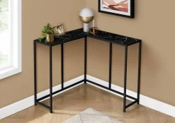 Accent Table / Console / Entryway / Narrow / Corner / Living Room / Bedroom / Metal / Laminate / Black Marble Look / Contemporary / Modern - Monarch Specialties I 2158