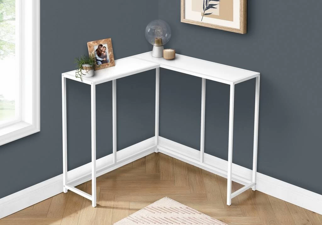 Accent Table / Console / Entryway / Narrow / Corner / Living Room / Bedroom / Metal / Laminate / White / Contemporary / Modern - Monarch Specialties I 2160 3 Accent Table / Console / Entryway / Narrow / Corner / Living Room / Bedroom / Metal / Laminate / White / Contemporary / Modern - Monarch Specialties I 2160